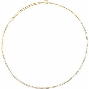 14K Yellow 3 1/5 CTW Natural Diamond Adjustable 15-18 Necklace