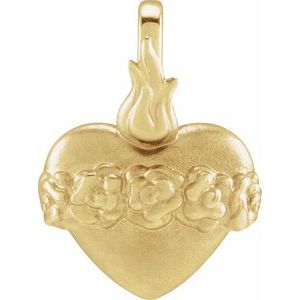 14K Yellow Immaculate Heart Of Mary Pendant