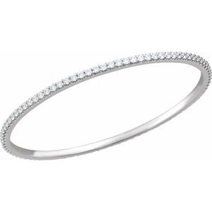 14K White 4 CTW Lab-Grown Diamond Stackable Bangle 8" Bracelet