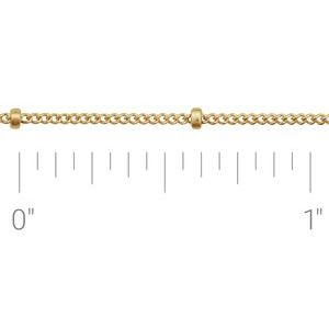 14K Yellow Gold-Filled 1 mm Beaded Curb Chain by the Inch