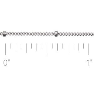 Sterling Silver 1 mm Beaded Curb Chain by the Inch