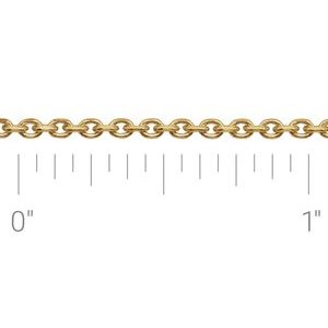 14K Yellow Recycled Metal 1.75 mm Diamond-Cut Cable Chain by the Inch