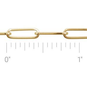 18K Yellow Gold-Plated Sterling Silver 3.85 mm Paperclip-Style Chain by the Inch