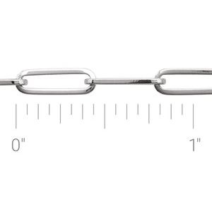 Sterling Silver 3.85 mm Paperclip-Style Chain by the Inch