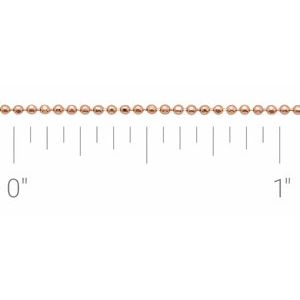 14K Rose 1 mm Diamond-Cut Bead Chain by the Inch