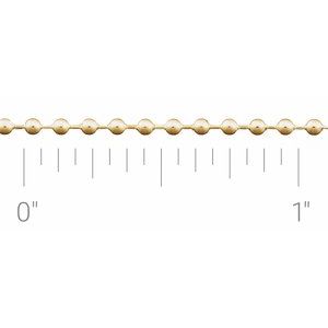 14K Yellow Gold-Filled 3 mm Hollow Bead Chain by the Inch