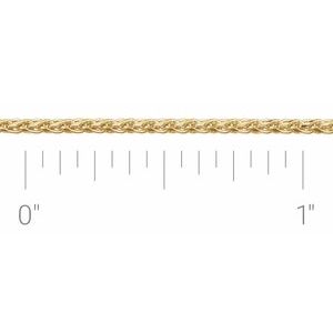 14K Yellow 1.5 mm Diamond-Cut Wheat Chain by the Inch