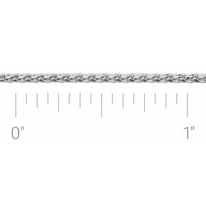 Sterling Silver 1.5 mm Diamond-Cut Wheat Chain by the Inch