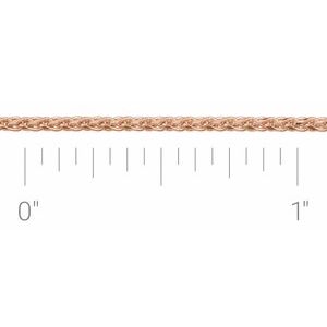14K Rose 1.5 mm Diamond-Cut Wheat Chain by the Inch