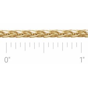 14K Yellow 2.75 mm Diamond-Cut Wheat Chain by the Inch