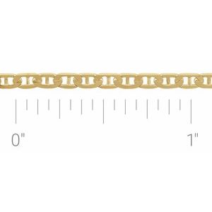 14K Yellow 2.25 mm Curbed Anchor Chain by the Inch