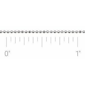 14K White 1 mm Diamond-Cut Bead Chain by the Inch