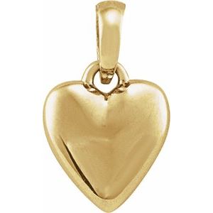 14K Yellow Puffed Heart Pendant