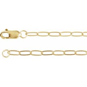 14K Yellow Gold-Filled 2.1 mm Paperclip-Style 7" Chain