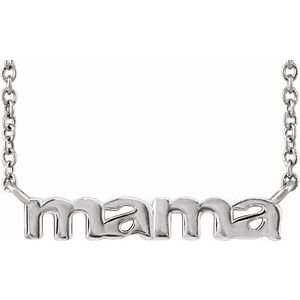 Sterling Silver Mama 16" Necklace