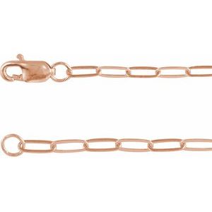 14K Rose 2.1 mm Paperclip-Style 24 Chain