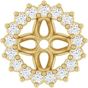 14K Yellow 1/8 CTW Natural Diamond Earring Jackets