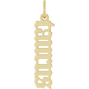14K Yellow Gothic Taurus Pendant