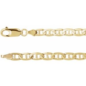14K Yellow 4.5 mm Curbed Anchor 18 Chain