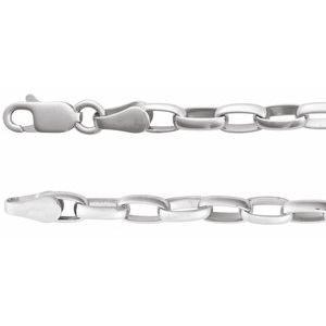 Sterling Silver 3.9 mm Puffed Oval Cable 7" Chain