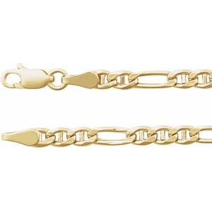 14K Yellow 3.95 mm Hollow Anchor 16" Chain
