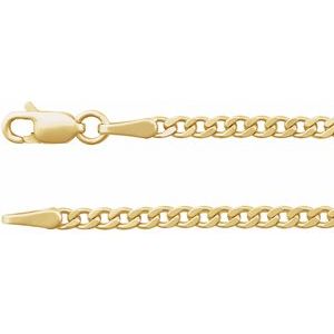 14K Yellow 2.35 mm Curb 20 Chain