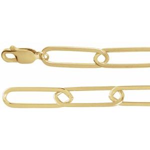 14K Yellow 6.2 mm Paperclip-Style 18 Chain