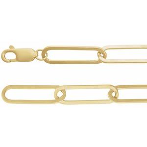 14K Yellow 6.2 mm Paperclip-Style 20 Chain