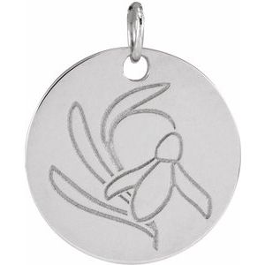 Sterling Silver Snow Drop January Birth Flower Pendant