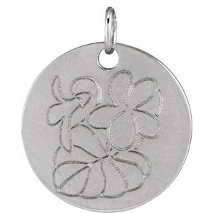 Sterling Silver Violet February Birth Flower Pendant