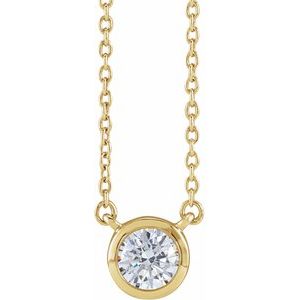 14K Yellow 1/2 CTW Lab-Grown Diamond Adjustable 16-18 Necklace