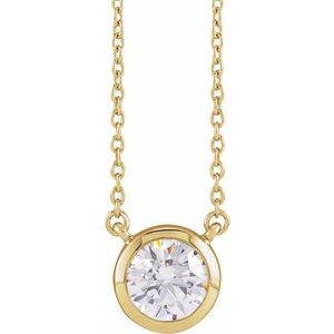14K Yellow 1 CTW Lab-Grown Diamond Adjustable 16-18 Necklace