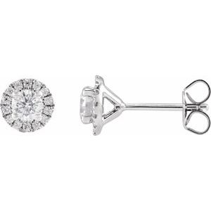 14K White 3/4 CTW Lab-Grown Diamond Stud Earrings