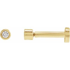14K Yellow .04 CT Natural Diamond Earring