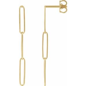 14K Yellow Paperclip-Style Earrings