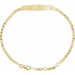 14K Yellow Adjustable Anchor Identification 6-7 Bracelet