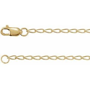 14K Yellow Gold-Filled 1.6 mm Elongated Curb 18" Chain