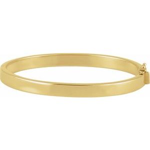 14K Yellow 6 mm Tube Hinged Bangle 7 Bracelet