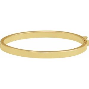 14K Yellow 5 mm Tube Hinged Bangle 7 Bracelet