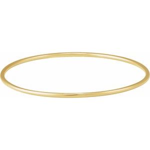 14K Yellow 2 mm Bangle 7 1/2 Bracelet