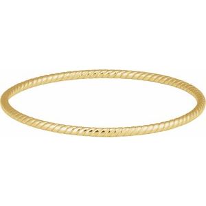 14K Yellow 3 mm Twisted Bangle 7 1/2 Bracelet