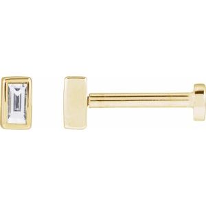 14K Yellow .04 CT Natural Diamond Stud Earring