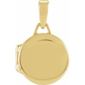 14K Yellow Round Locket Pendant