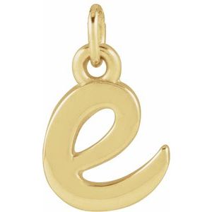 14K Yellow Petite Initial E Pendant