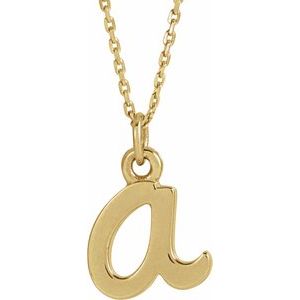 14K Yellow Petite Initial A 16 Necklace
