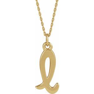 14K Yellow Petite Initial L 16" Necklace