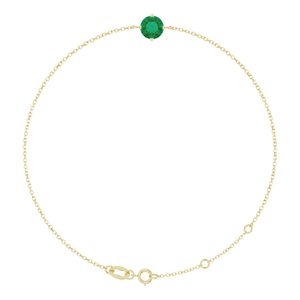14K Yellow 6 mm Lab-Grown Emerald 6 1/2-7 1/2 Bracelet