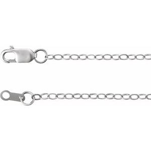 14K White 1.8 mm Flat Cable 16" Chain