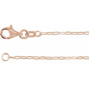 14K Rose 1.25 mm Paperclip-Style 7-16-18-20-24 Chain