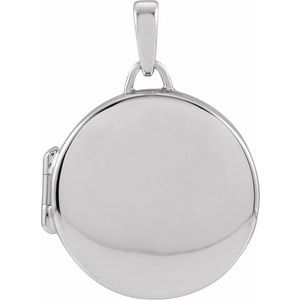 Rhodium-Plated Sterling Silver Round Locket Pendant